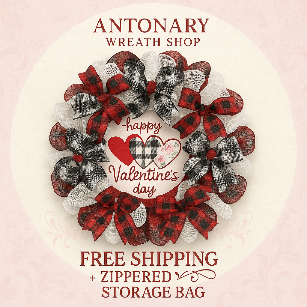 Wild at Heart Wreath – 24” Valentine’s Day Mesh Design