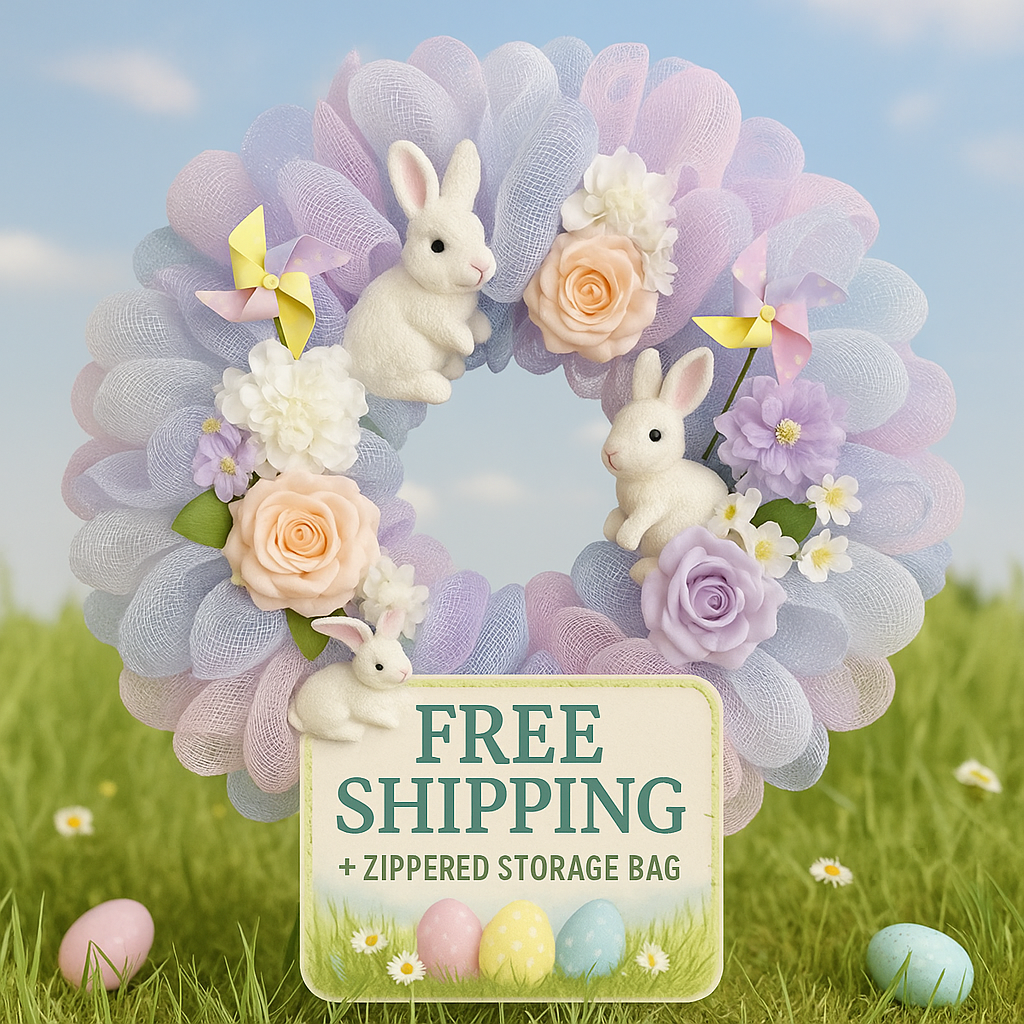 Bunny Meadow Wreath – 24” Easter Green Delight