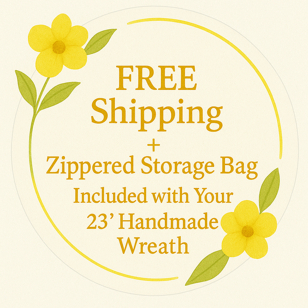 Lemon Bloom Wreath – 23” Summer Rose with Free Shipping