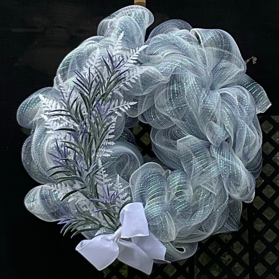 Blue & Silver Winter Wreath