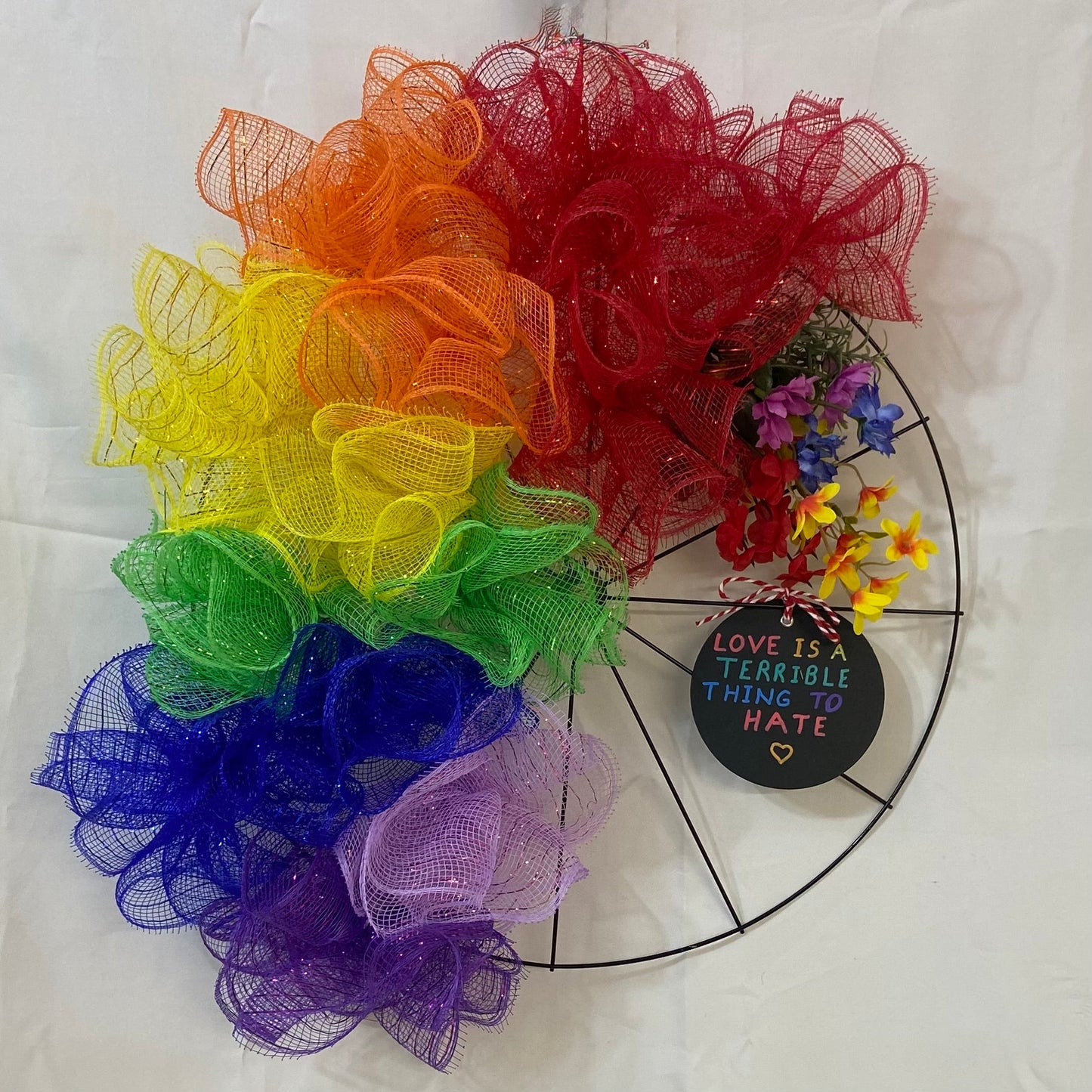 “Love in Full Color” Pride Mesh Wreath
