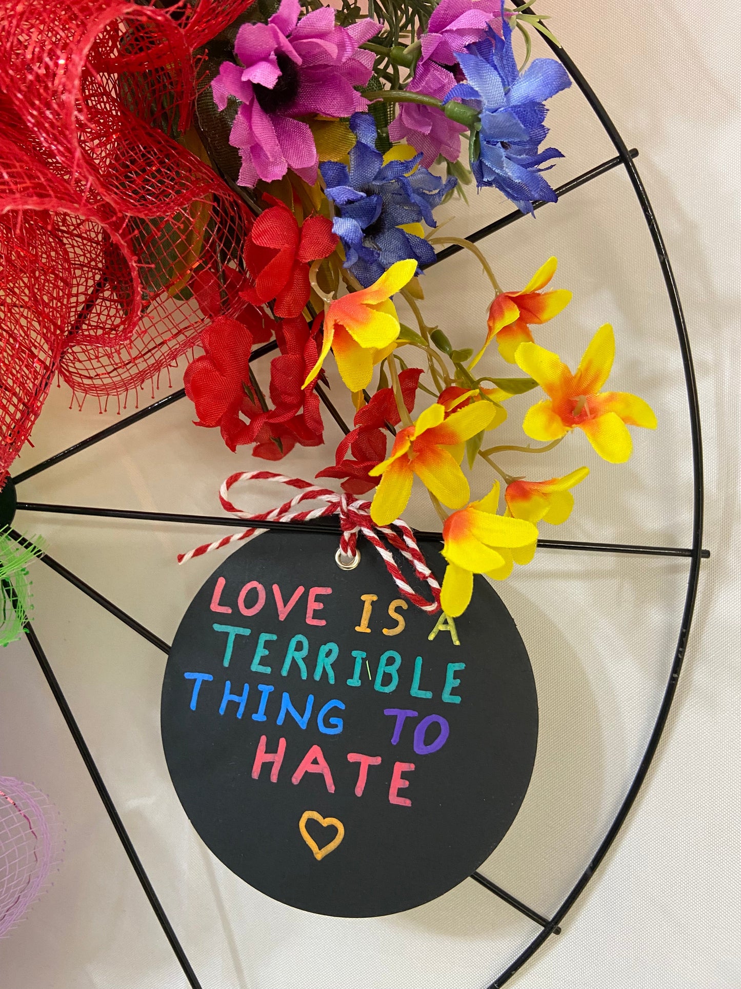 “Love in Full Color” Pride Mesh Wreath