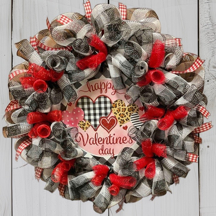 Wild at Heart Wreath – 24” Valentine’s Day Mesh Design