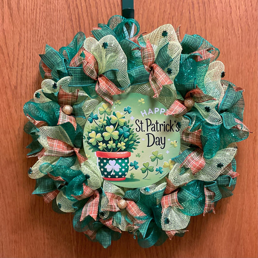 Lucky Blooms Wreath – 24” St. Patrick’s Day Celebration