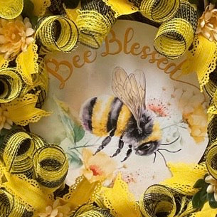 Bee Blessed 26” Summer Wreath – Buzzing with Joy and Sunshine