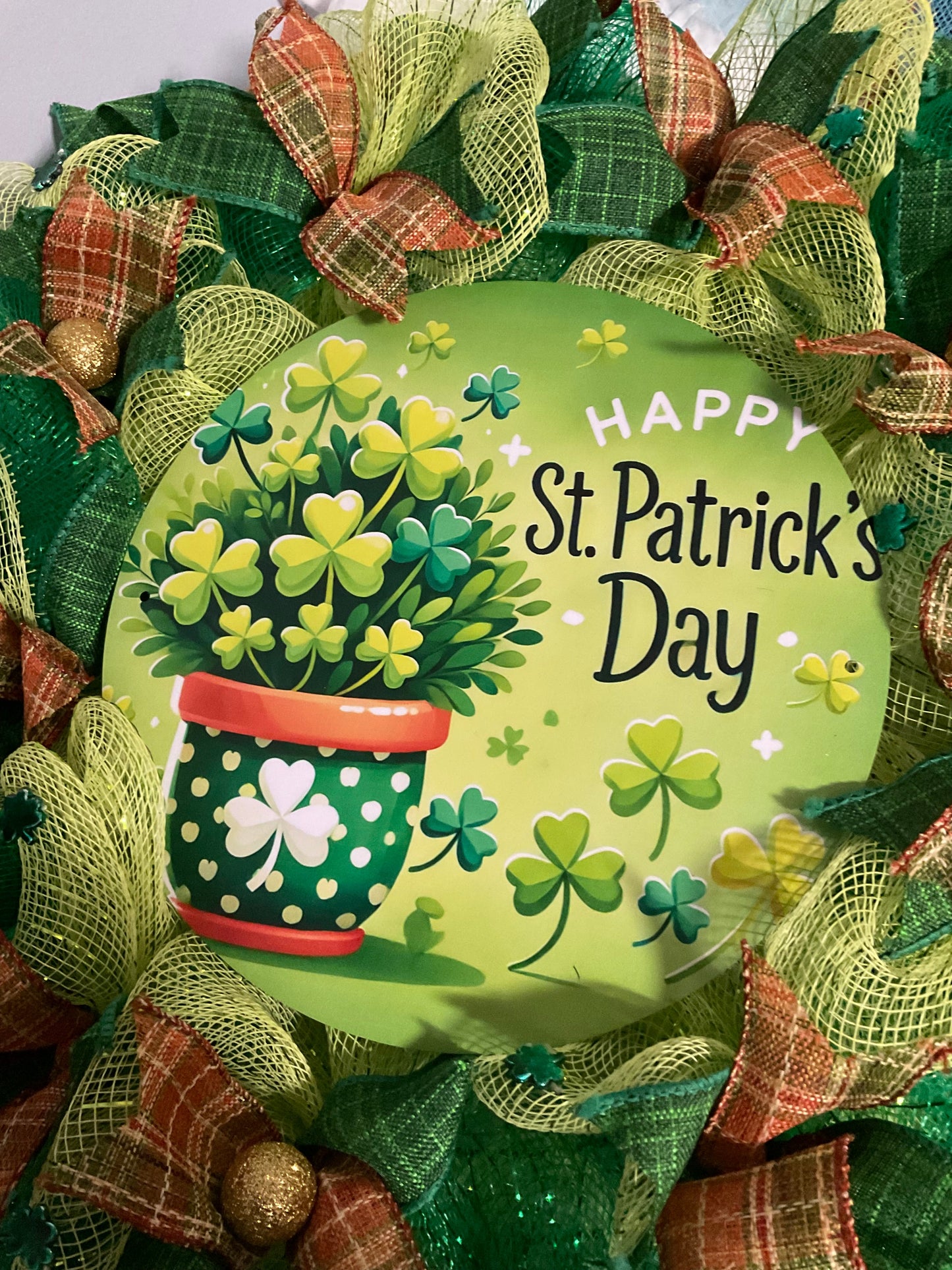 Lucky Blooms Wreath – 24” St. Patrick’s Day Celebration
