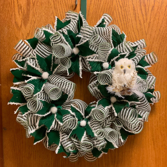 The Owl in the Evergreen – 24” Winter Wreath