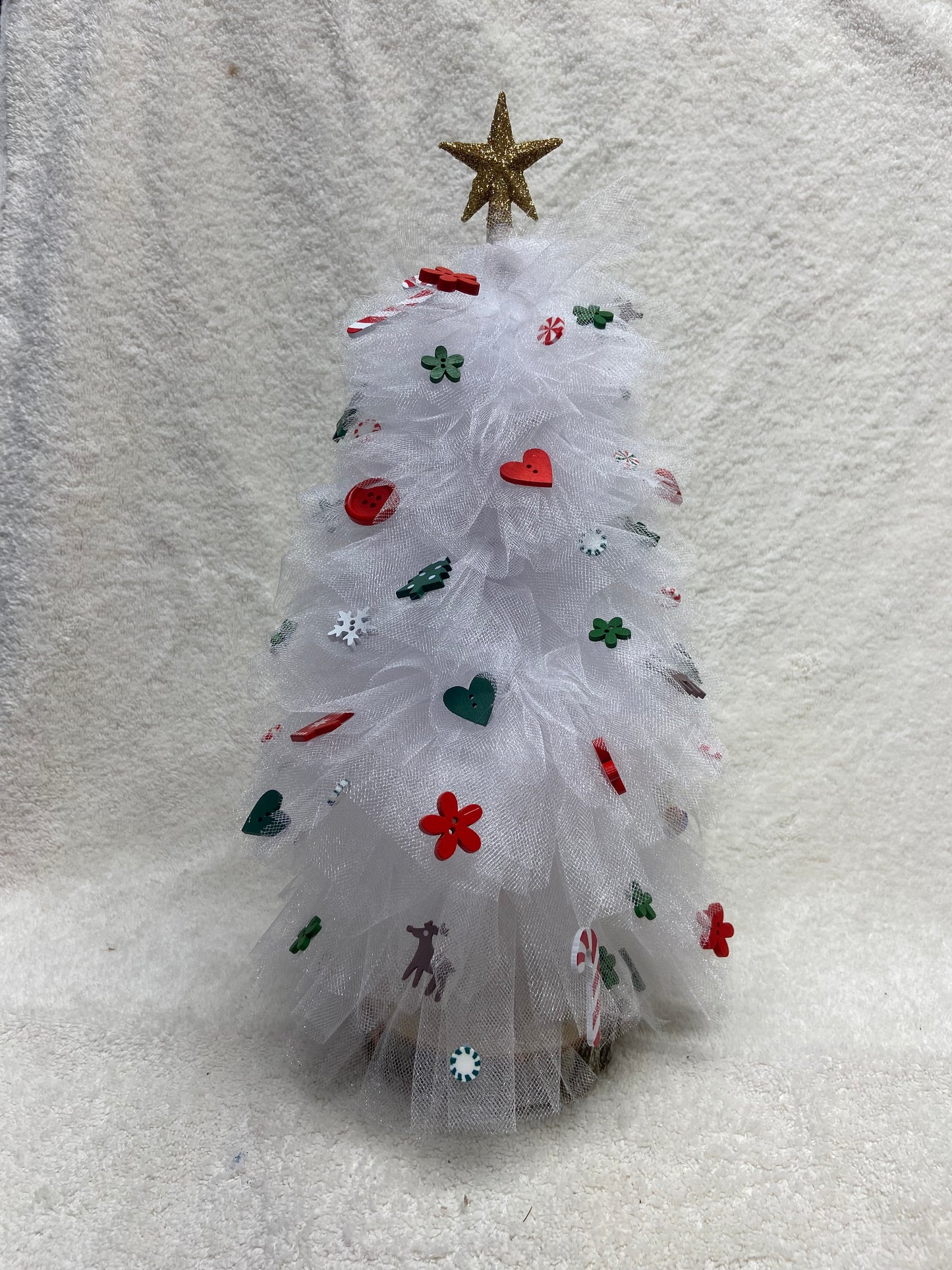 Frosted Wishes – 15” White Whimsy Tulle Christmas Tree