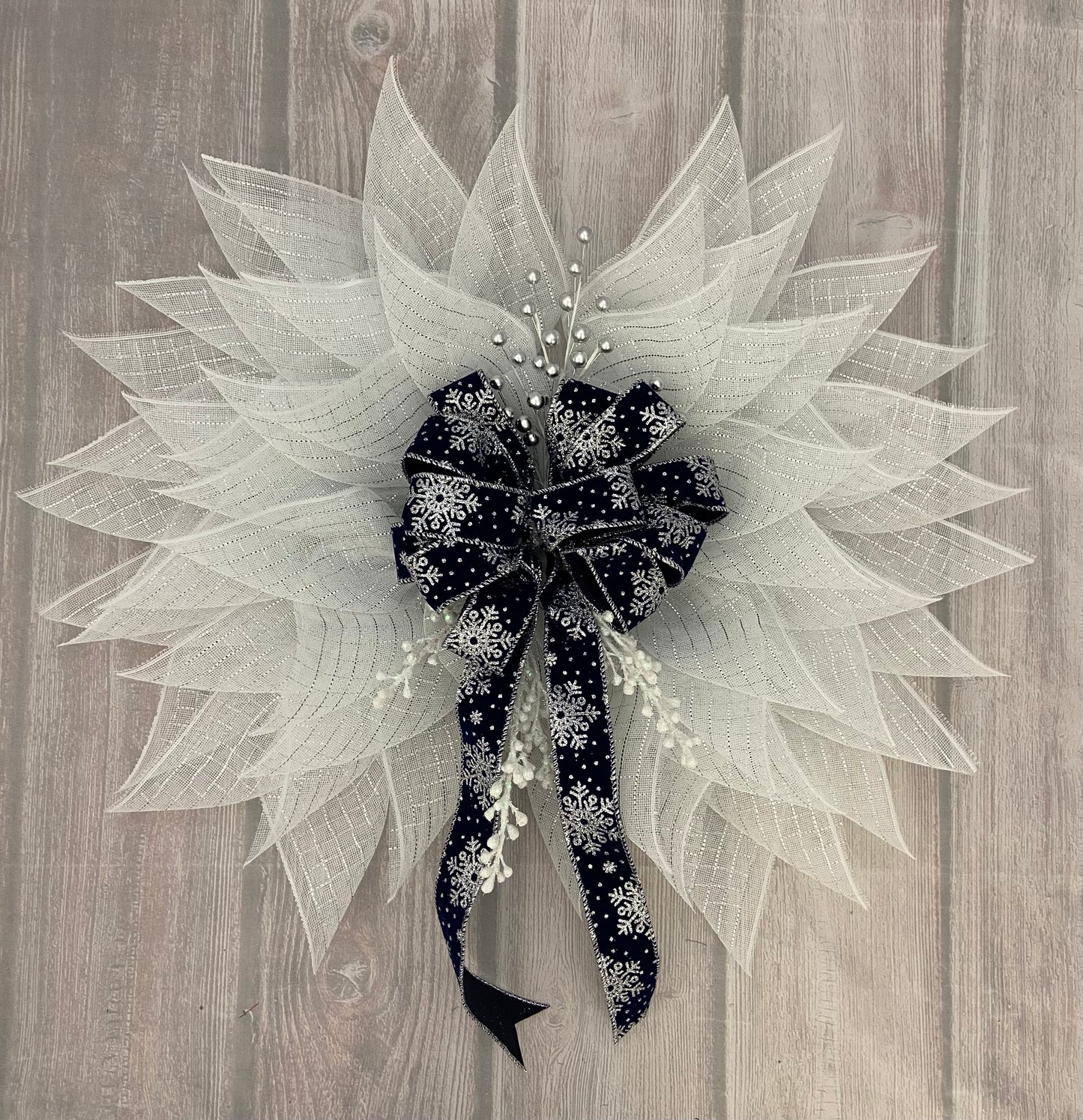 Midnight Snowfall – 27” Winter or Memorial Wreath