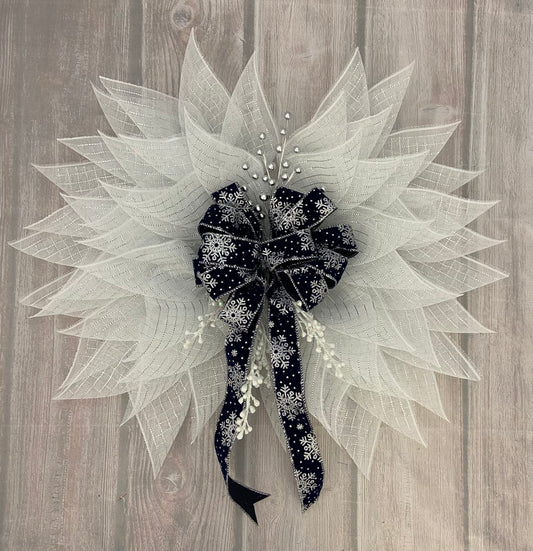 Midnight Snowfall – 27” Winter or Memorial Wreath