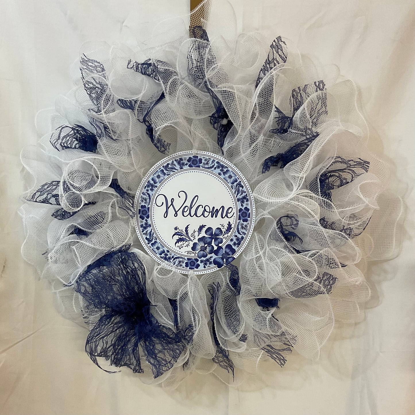 Costal Charm Welcome Wreath – 25” Summer Door Elegance