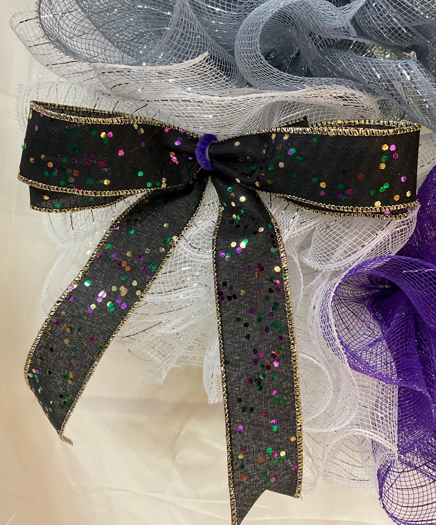 Asexual Pride Wreath – “Love Yourself” Handmade Deco Mesh Wall Decor