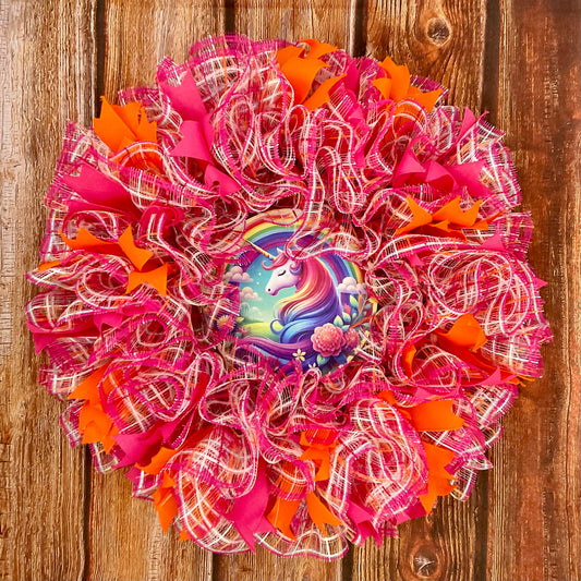 Lesbian Pride Unicorn Wreath – 24” Summer Celebration Wreath