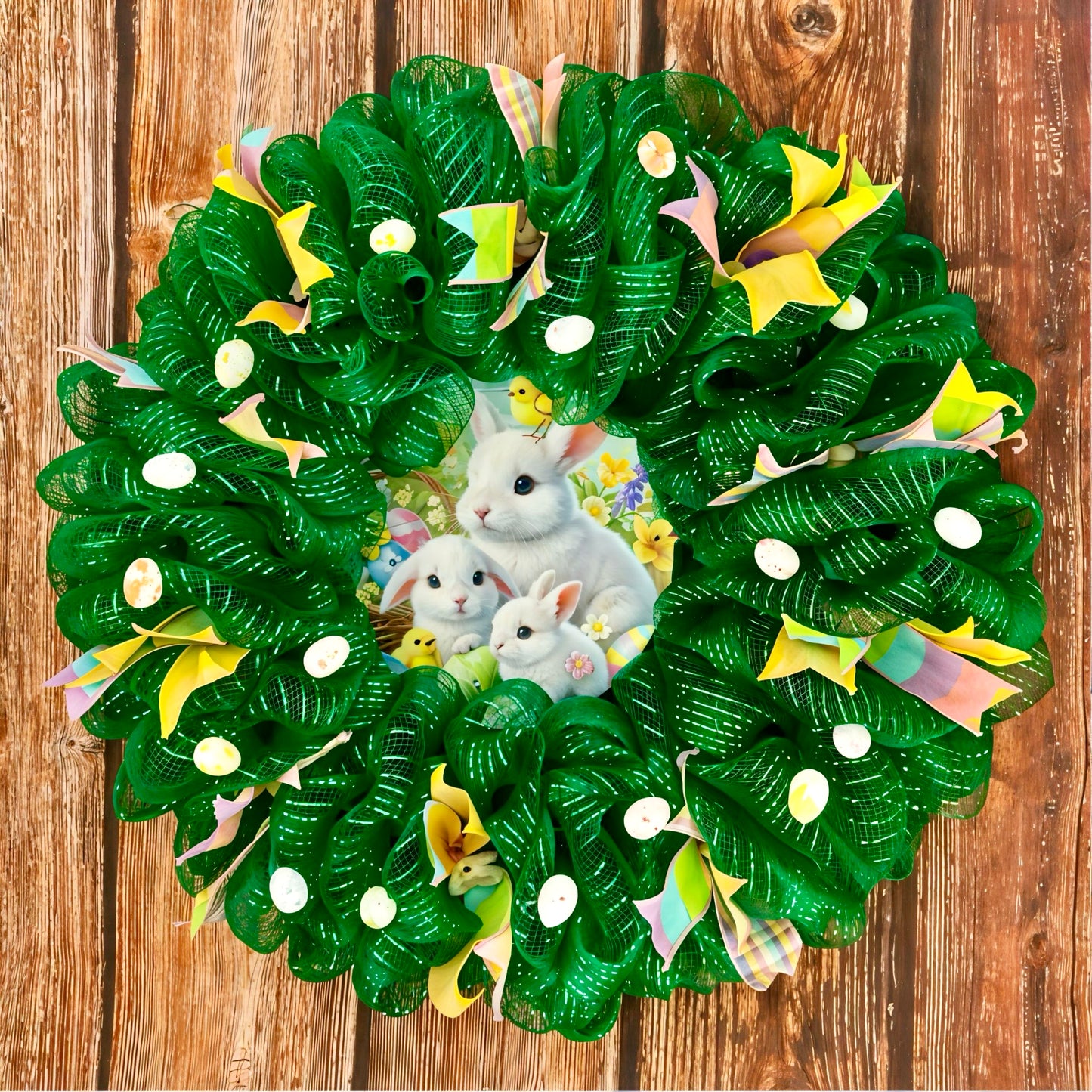 Bunny Meadow Wreath – 24” Easter Green Delight