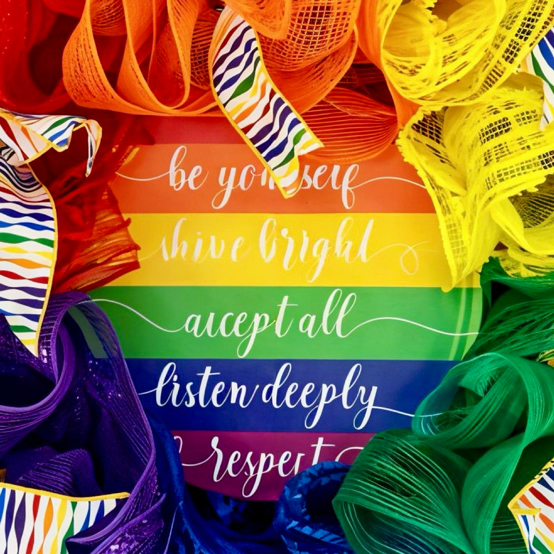 Pride Rainbow Affirmation Wreath – 24” with Free Shipping