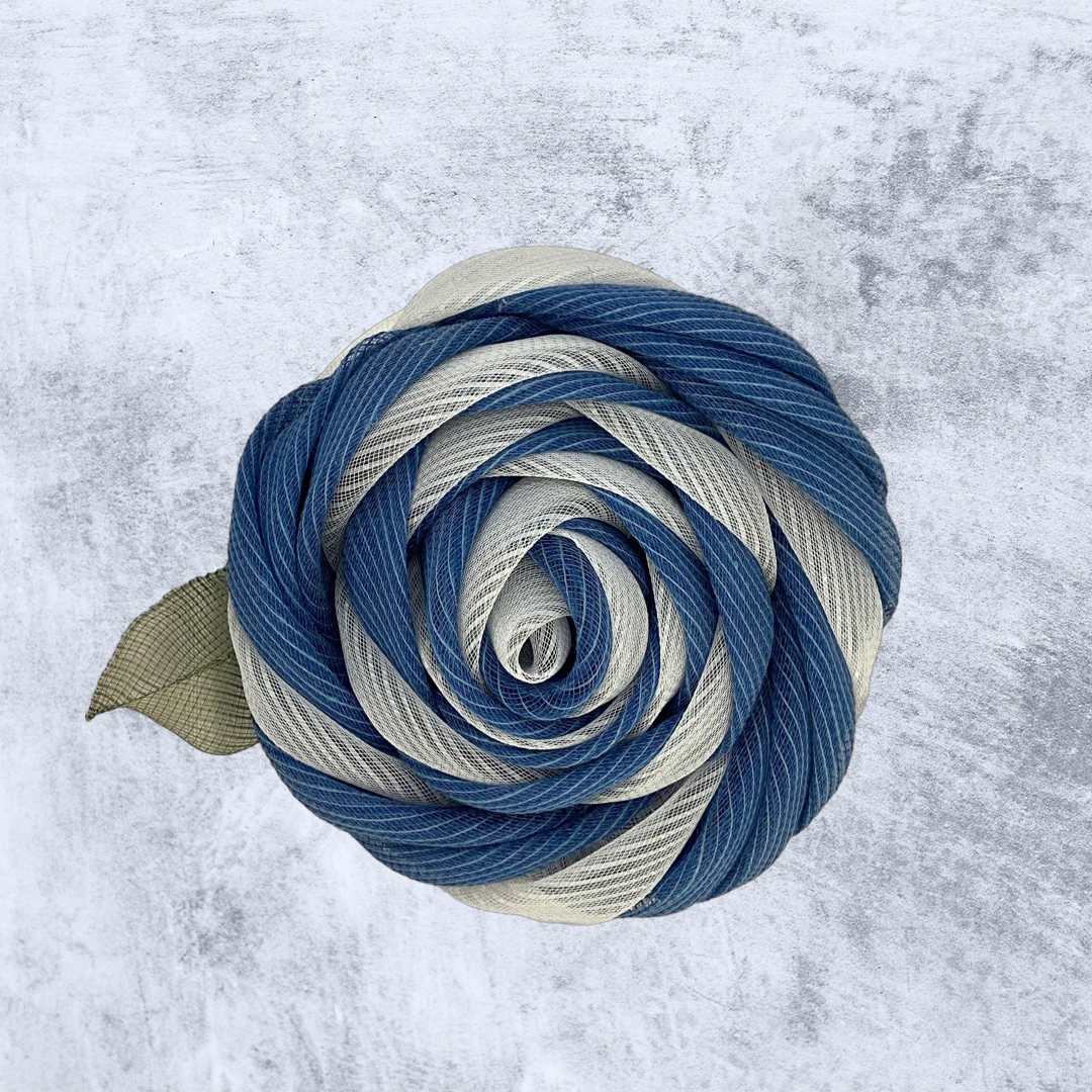 Coastal Bloom Wreath – 24” Blue & Cream Rose with Free Shipping