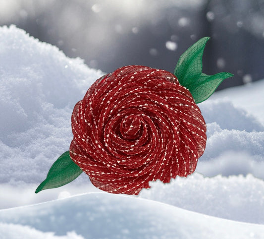 The Sweetheart Bloom – Red Rose Wreath with Leaves