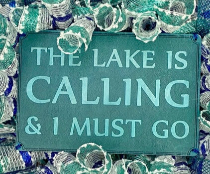 The Lake Is Calling – Handmade Nautical Wreath in Breezy Blues & Greens