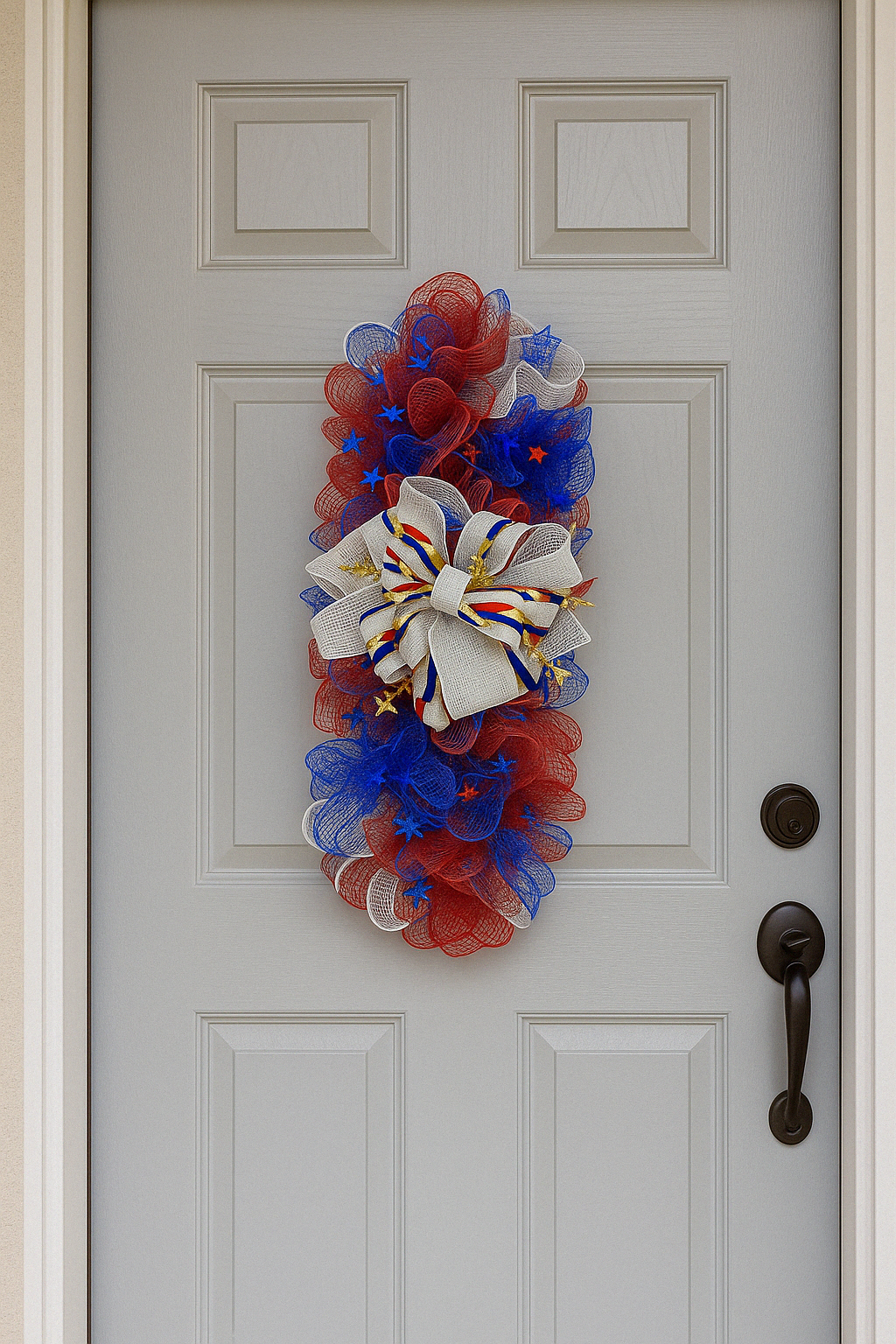 Patriotic Mesh Mailbox Topper – 3-in-1 Americana Decor