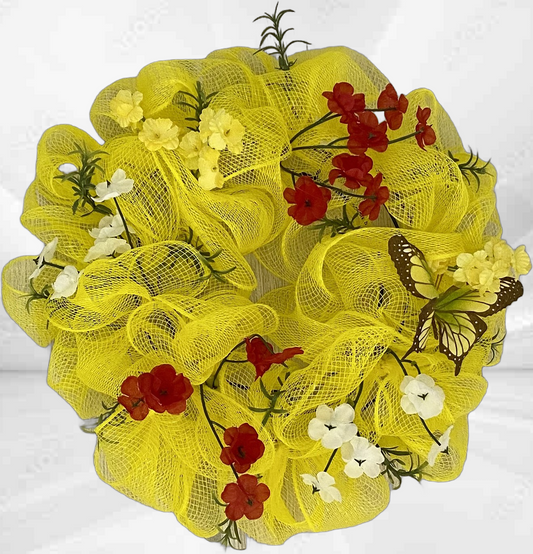 Petite Butterfly Bloom Wreathlet – 14” Summer Accent with Free Shipping