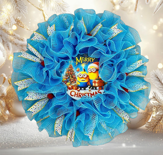 Merry Minions Christmas Wreath – 24” Holiday Fun