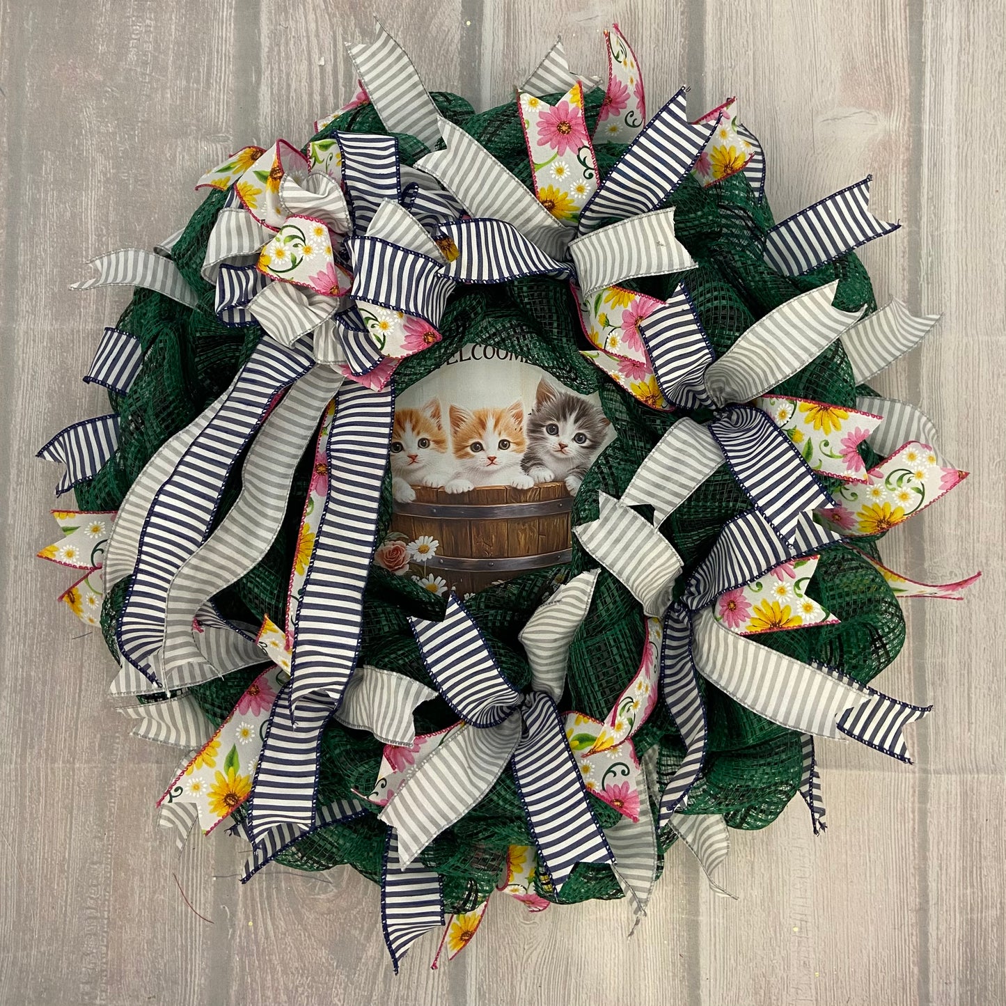 Whiskers & Welcome – Custom Kitten Wreath