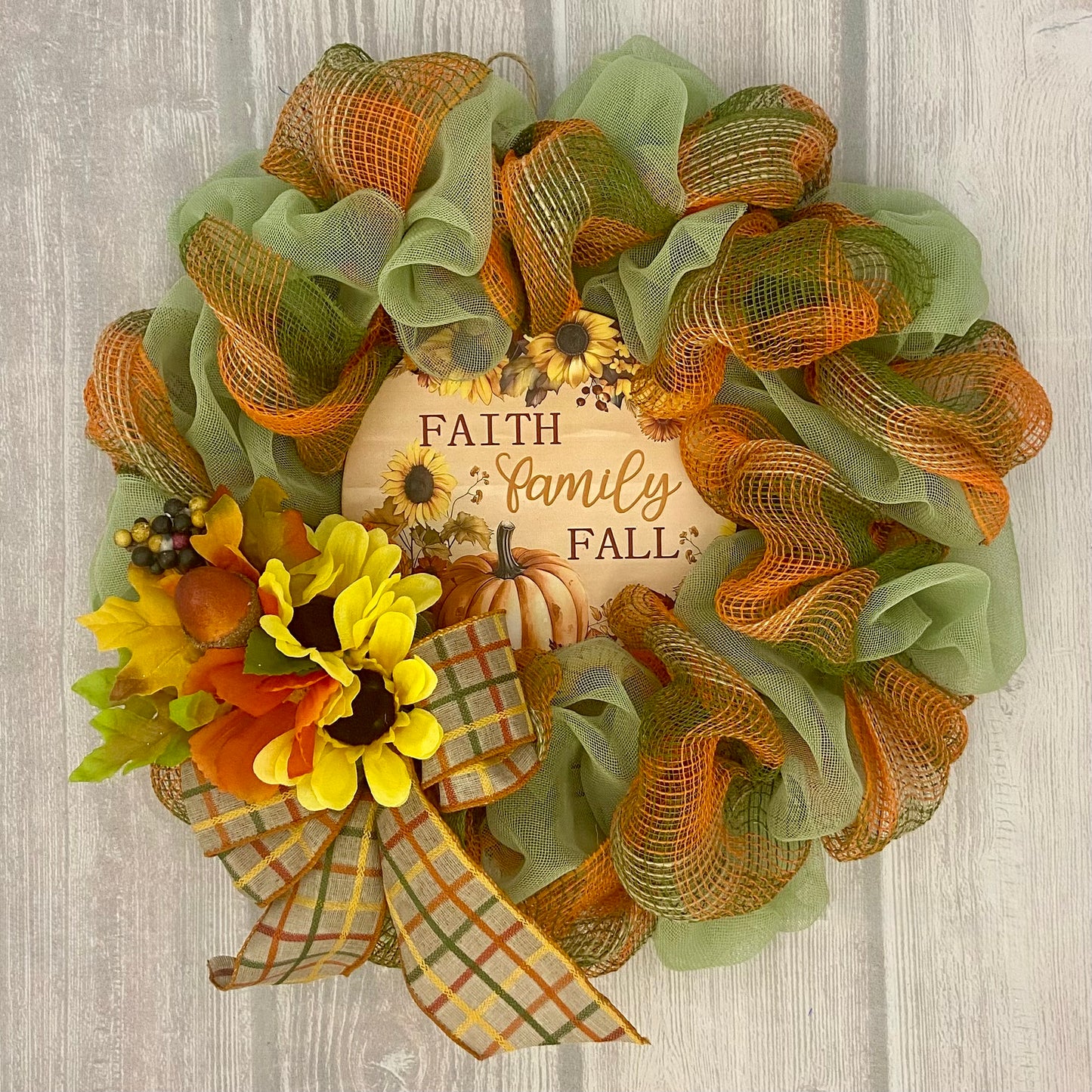 Faith, Family, Fall Wreath – 20” Harvest Blessings Wreath
