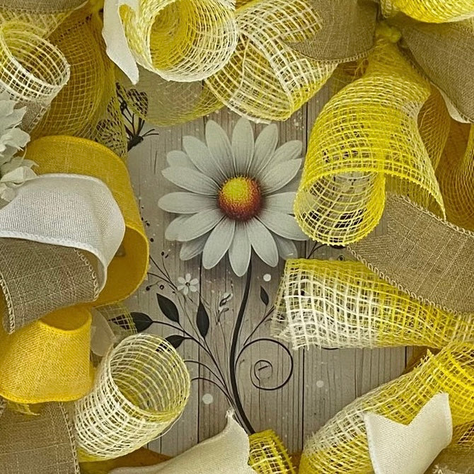 Sunshine Bloom 24” Summer Deco Mesh Wreath
