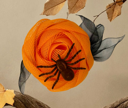 Arachnid Ambush - 14” Orange Mesh Accent for Door or Wall