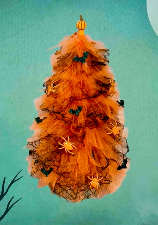 Trick-or-Tulle Halloween Tree – 15” Spooky Décor