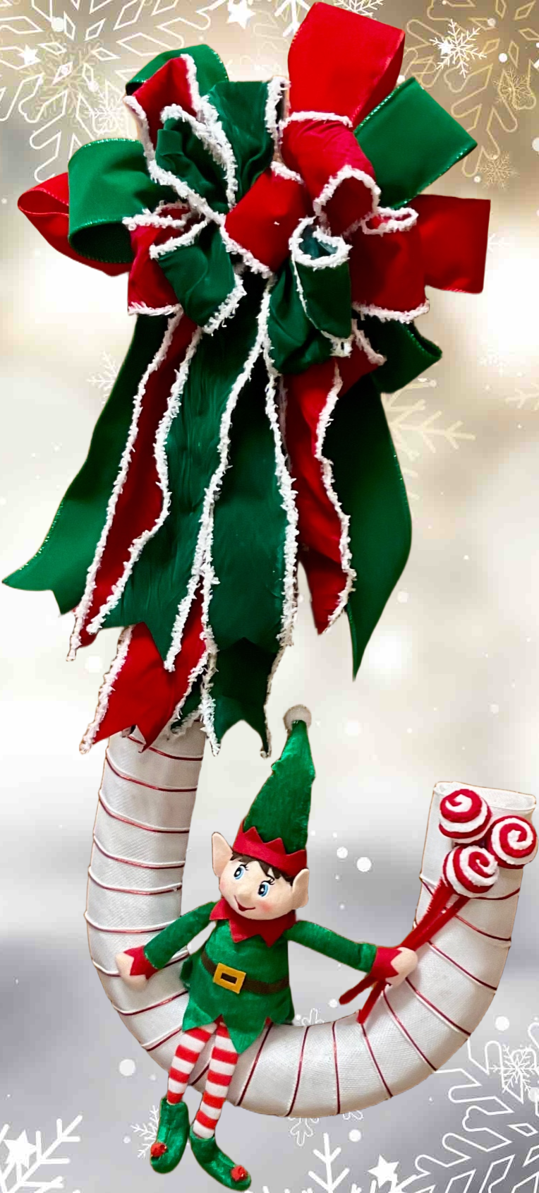 Jingle J Hooked on Christmas – 33” x 14” Candy Cane Wreath